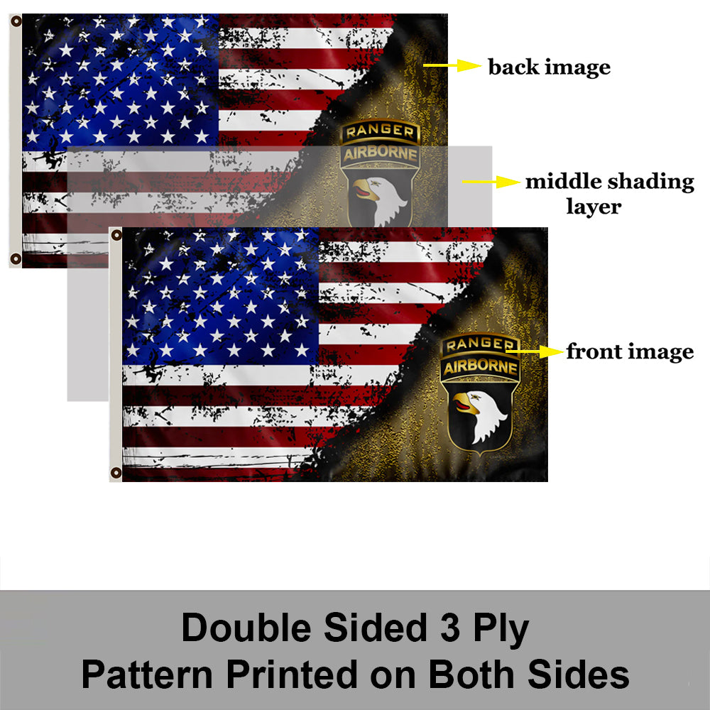 101st Ranger Airborne flag Tabbed Stars & Stripes flags 3x5ft banner man cave