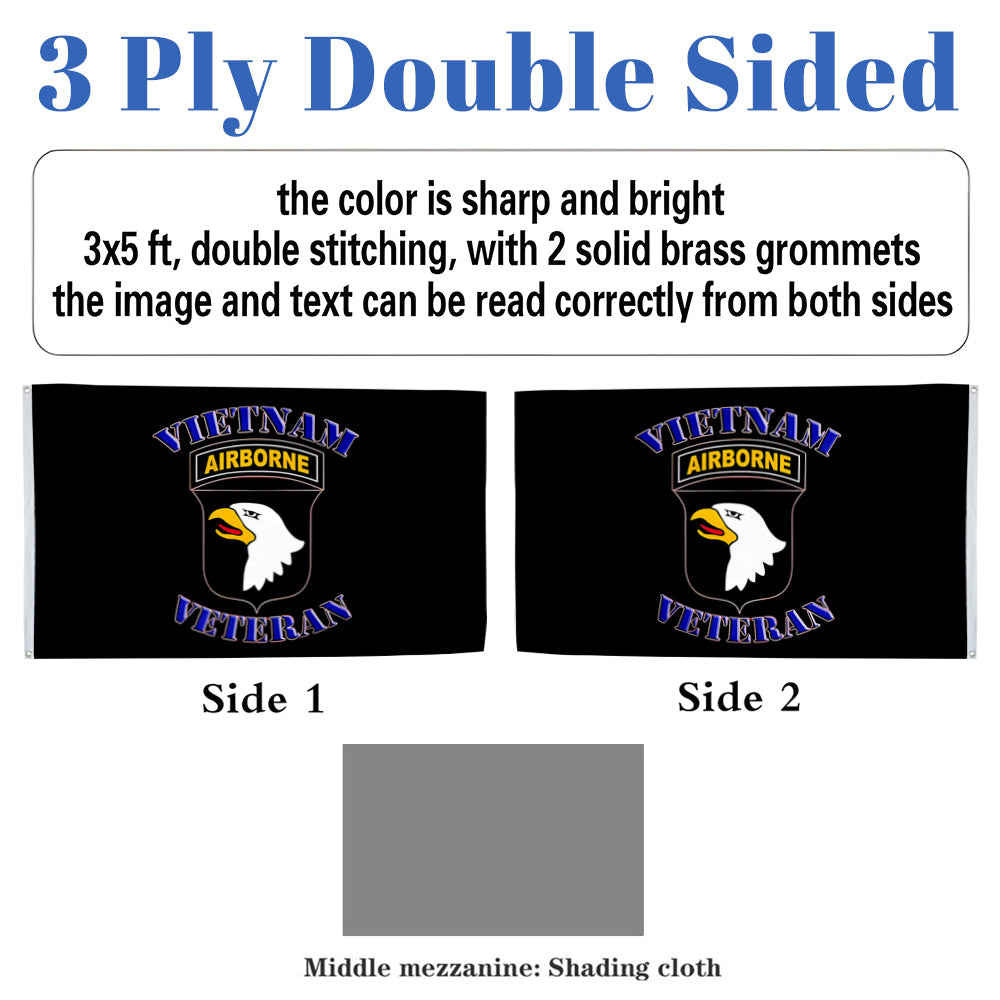 101st Airborne Vietnam Veteran flag 3x5ft banner man cave
