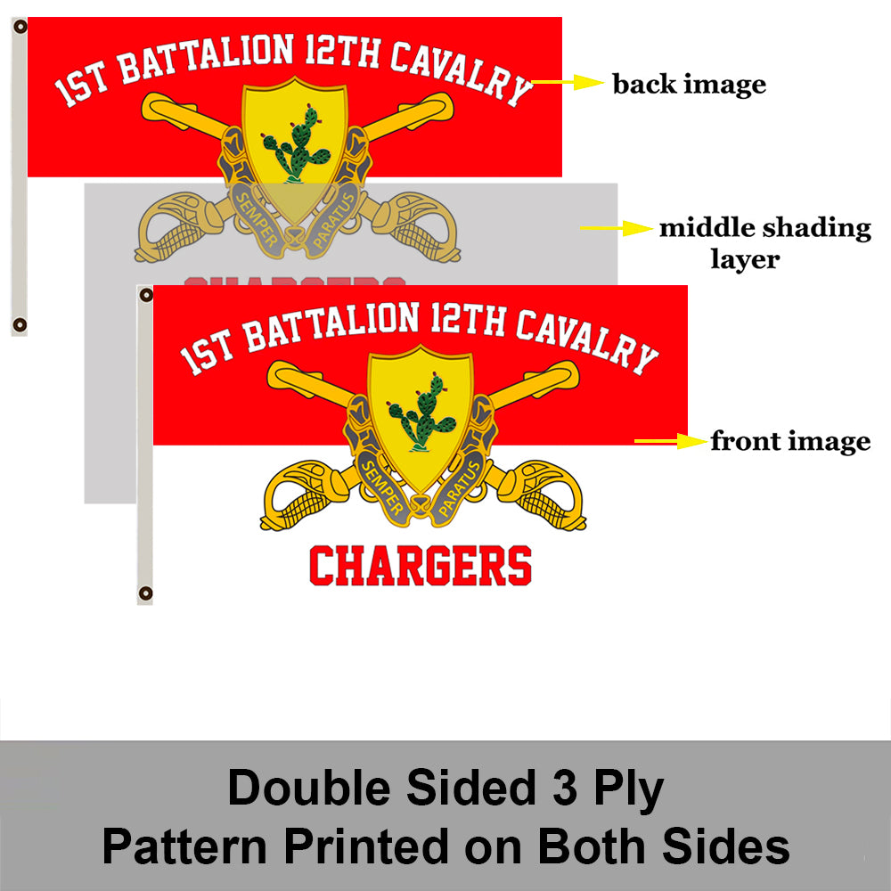 1st bn 12th Cavalry flag 3x5ft banner man cave