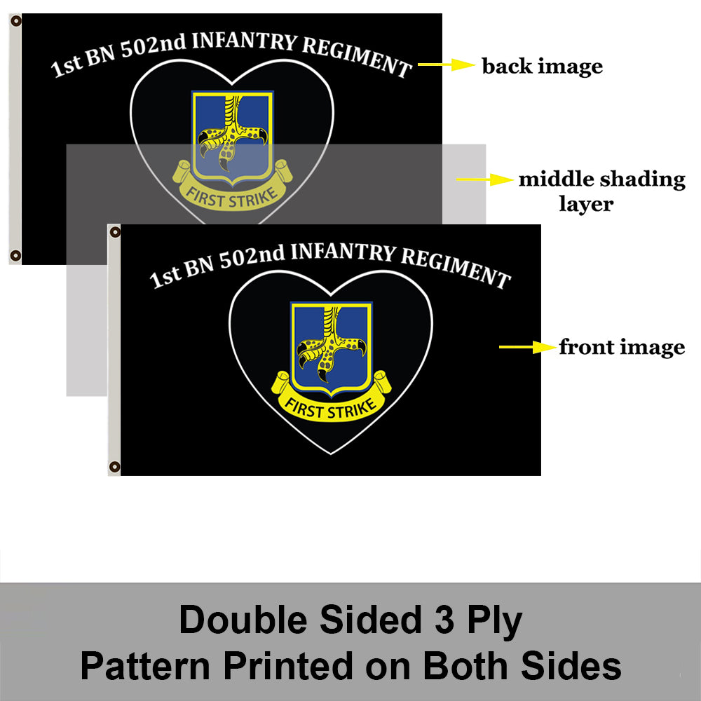 1st BN 502nd infantry regiment flag 3x5ft banner man cave