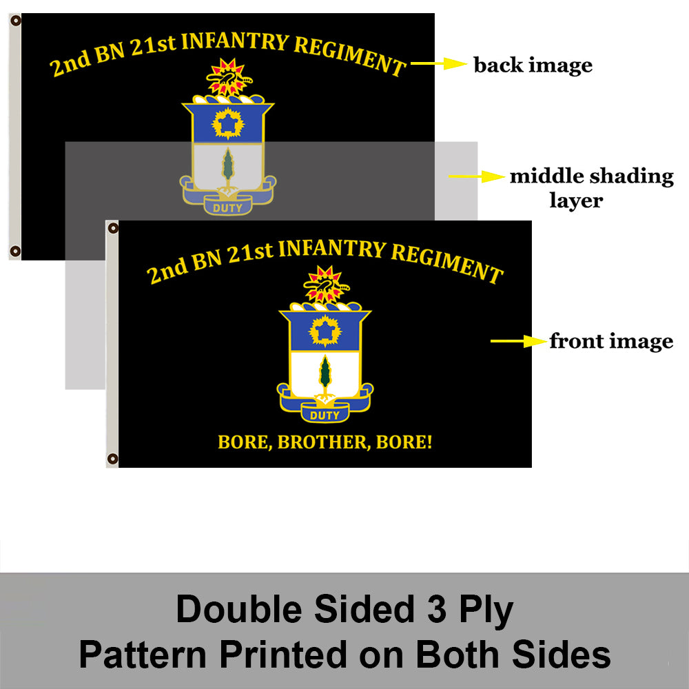2nd BN 21st Infantry Regiment Bore,Brother,Bore flag 3x5ft banner man cave