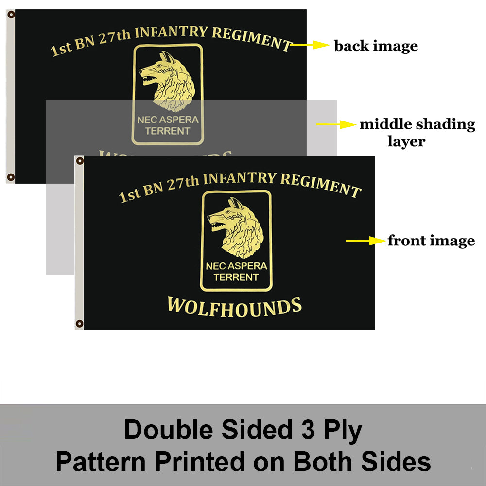1st BN 27th Infantry Regiment Wolfhounds flag 3x5ft banner man cave