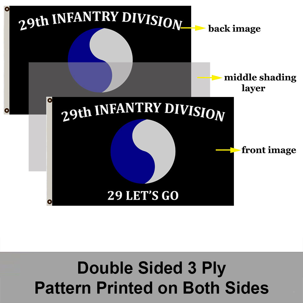 29th Infantry Division flag 29 Lets Go flags 3x5ft banner man cave 2