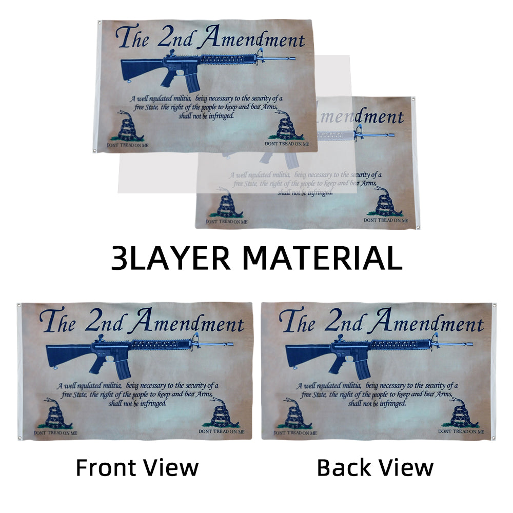 2nd Amendment Militia Gadsden Parchment Don't Tread On Me NRA flag 3x5ft banner man cave