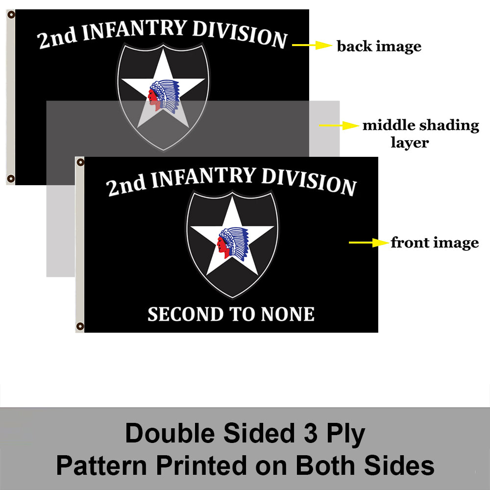 2nd Infantry Division flag 3x5ft banner man cave 3