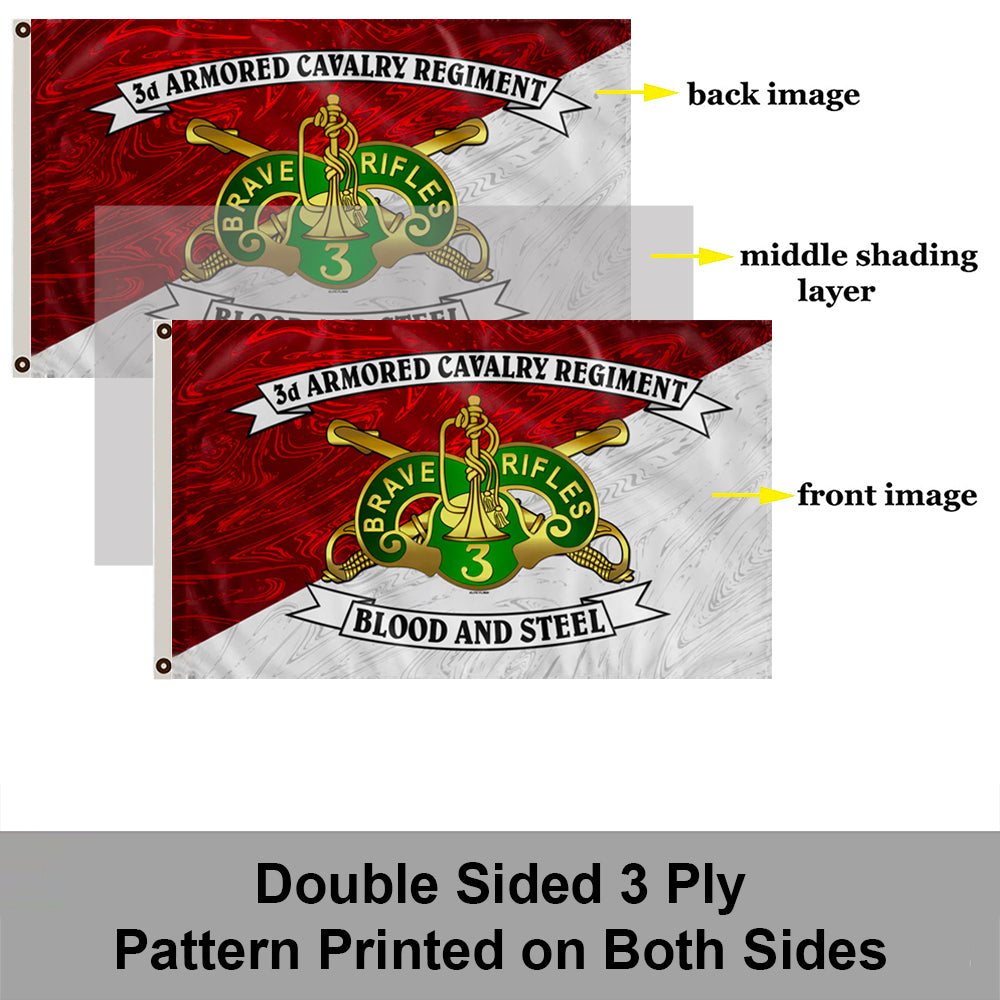 3RD ACR Armored Cavalry Regiment BLOOD and STEEL flag 3x5ft banner man cave