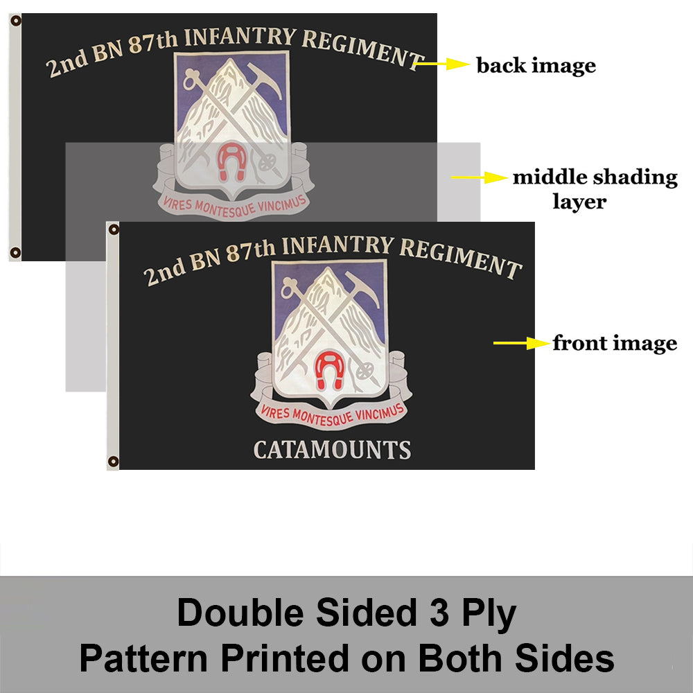 2nd BN 87th Infantry Regiment CATAMOUNTS flag 3x5ft banner man cave