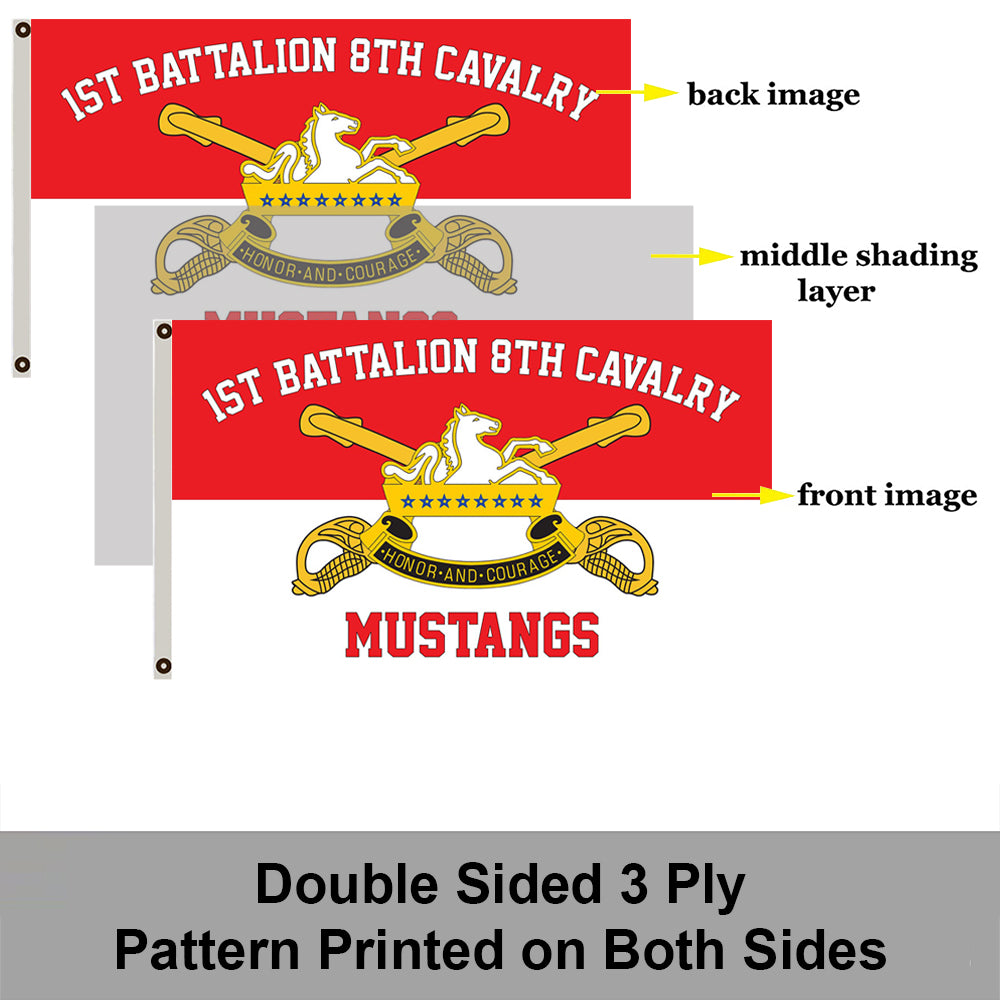 1st Battallon 8th Cavalry flag 3x5ft banner man cave