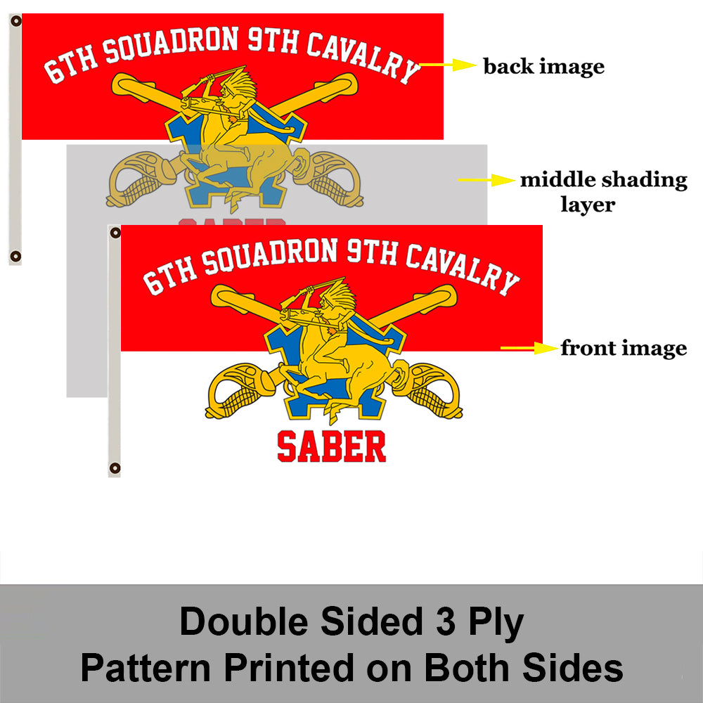 6th Squadron 9th Cavalry flag 3x5ft banner man cave 2