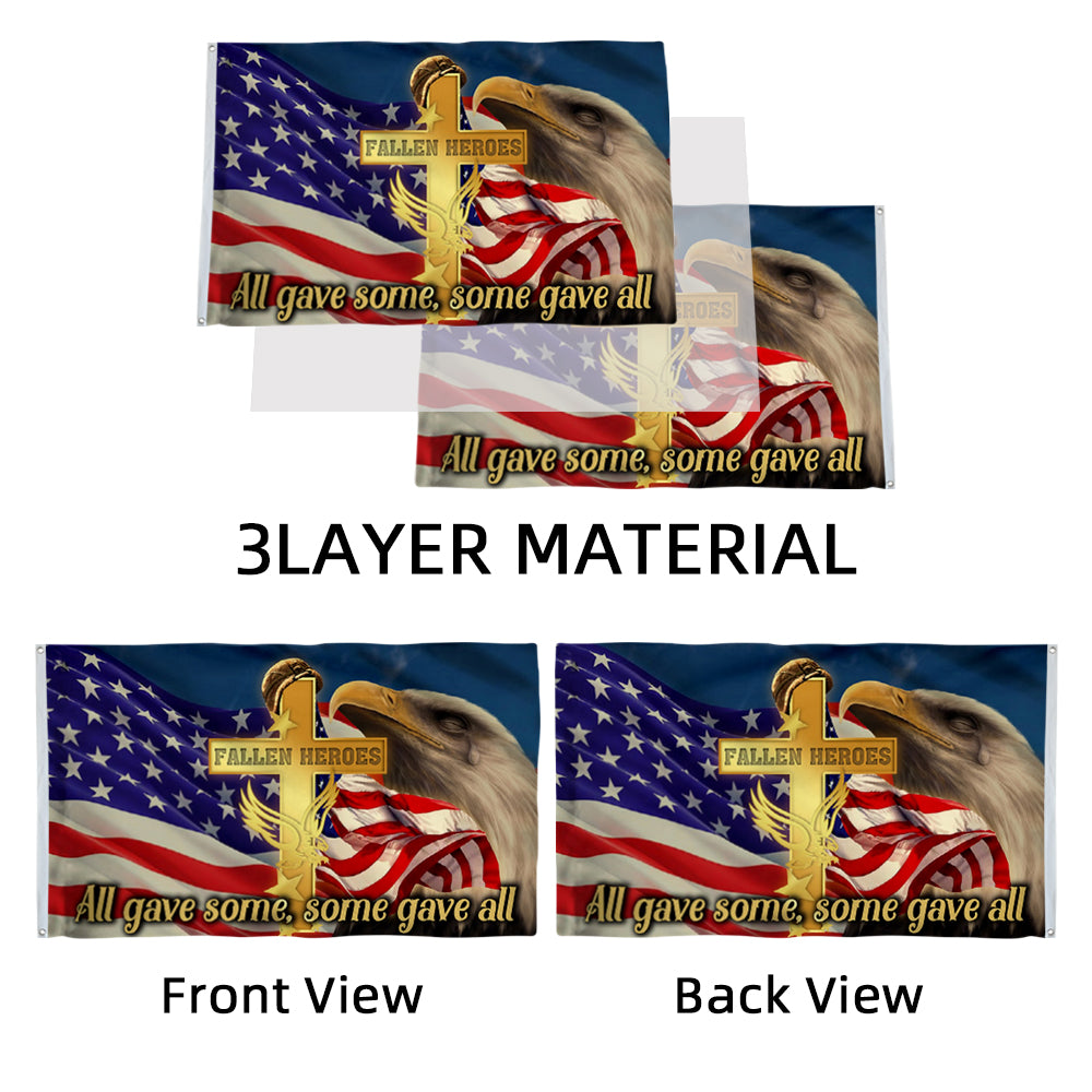 "All Gave Some, Some Gave All" Veteran Faith flag 3x5ft banner man cave