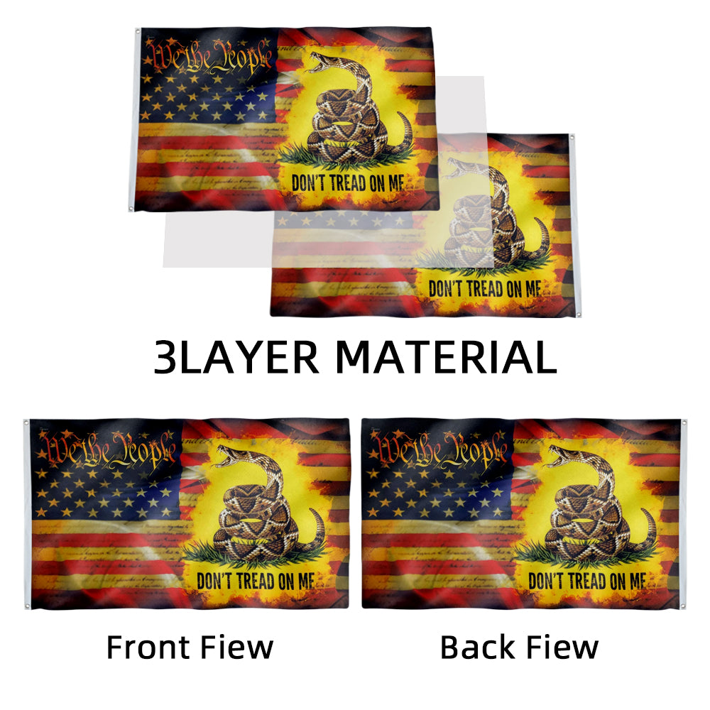 American Patriotic Gadsden We the People flag 3x5ft banner man cave