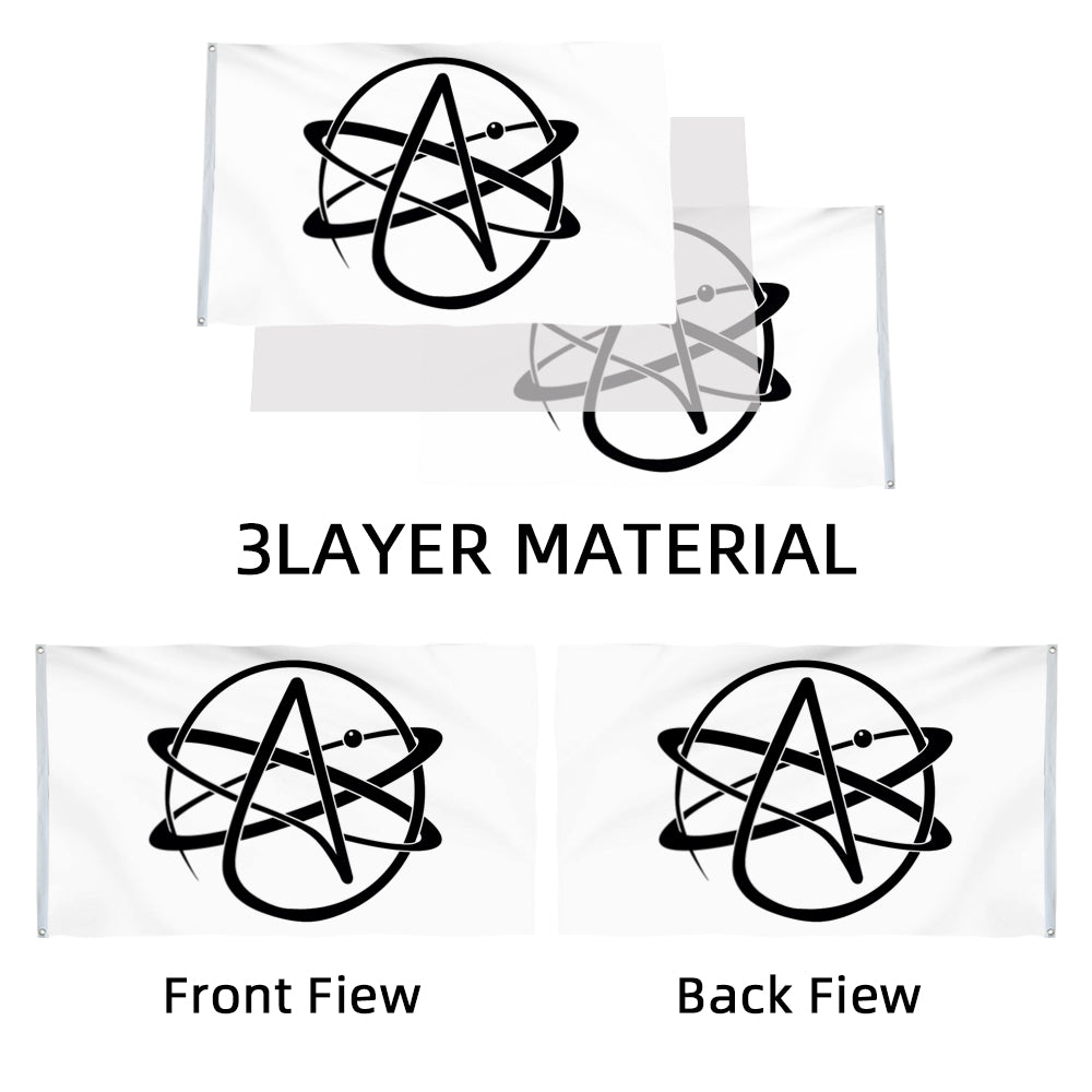 Atheist flag Atheism Agnosticism Agnostic A Atom Symbol Religion flags 3x5ft banner man cave