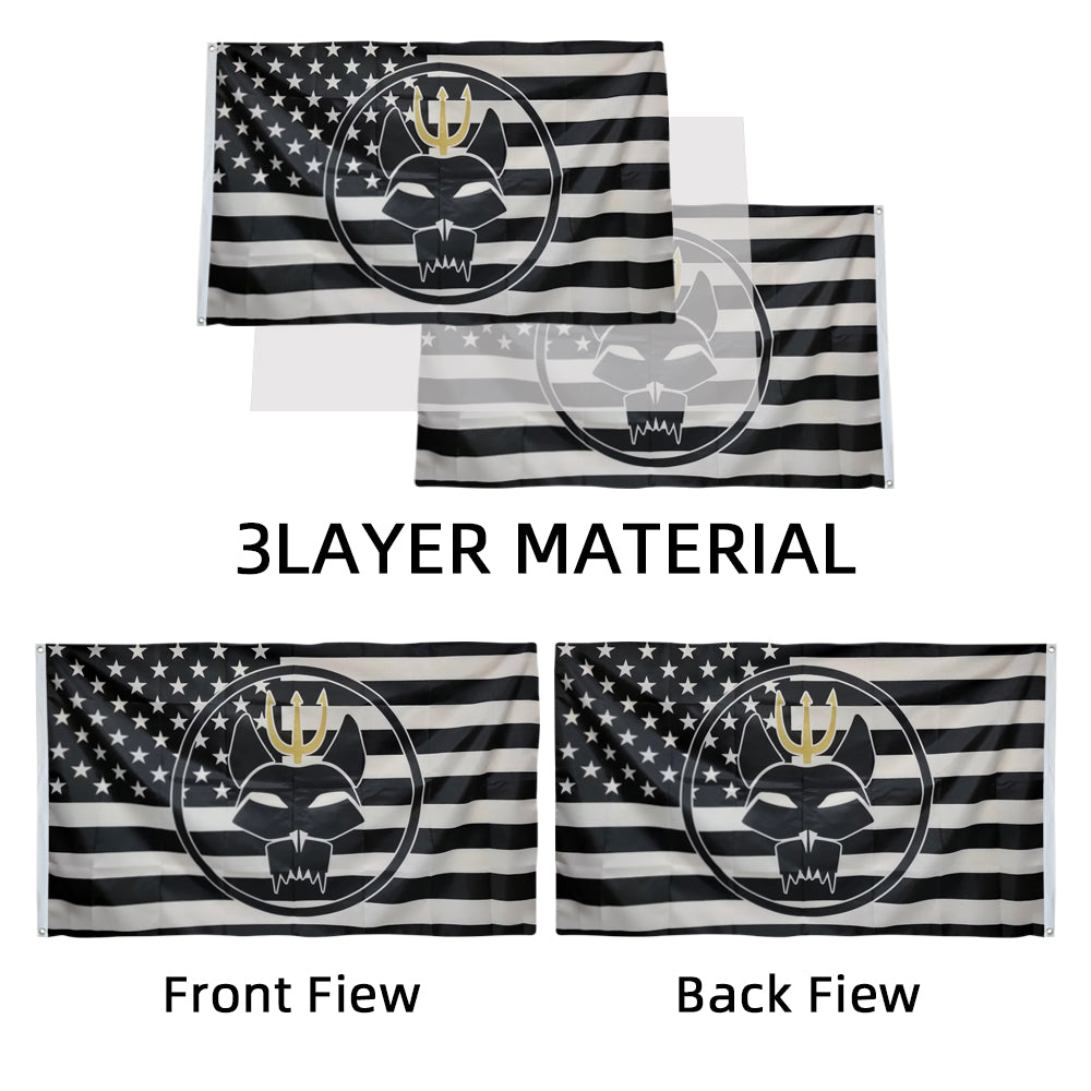 Bravo Team Seal Team Navy black and white American flag 3x5ft banner man cave
