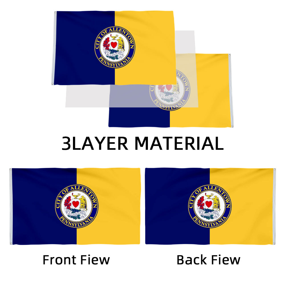 City of Allentown flag, Pennsylvania flags 3x5ft banner man cave