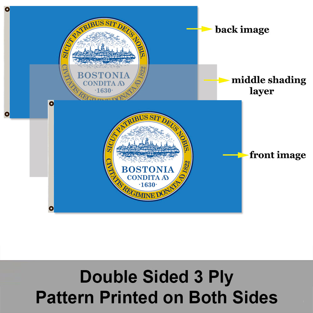 City of Boston flag 3x5ft banner man cave 2