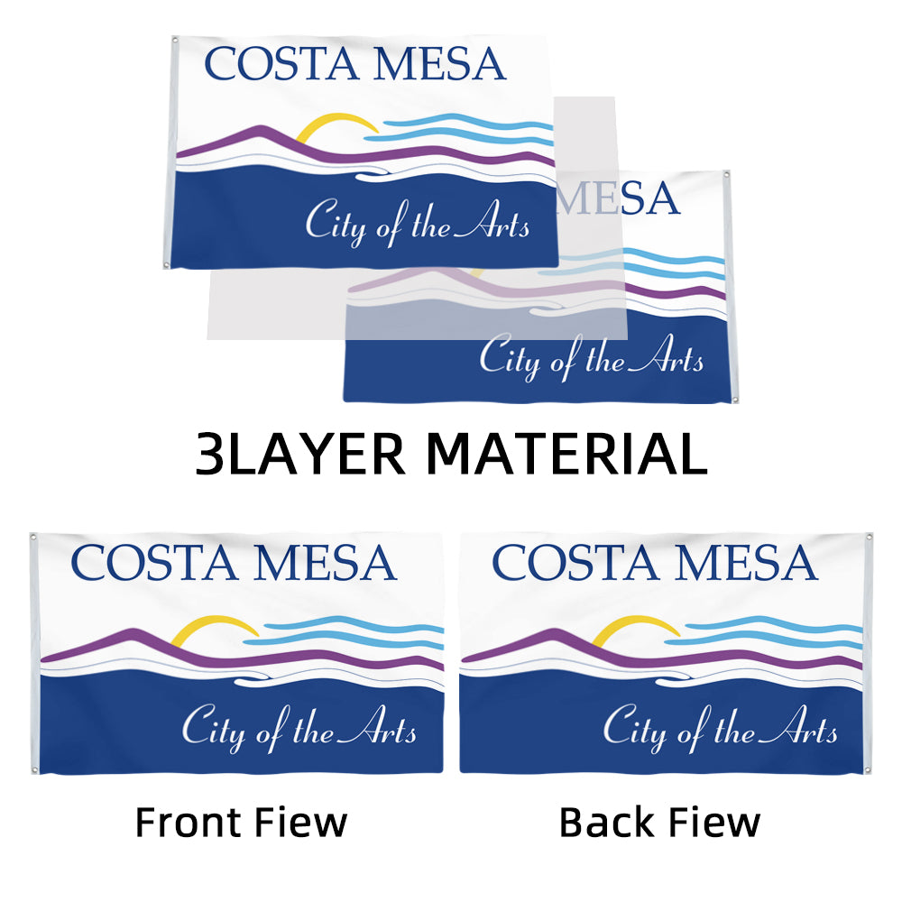 City of Costa Mesa (California, USA) Flag: 3x5ft Man Cave American California Arts & Coastal Style Decor Banner