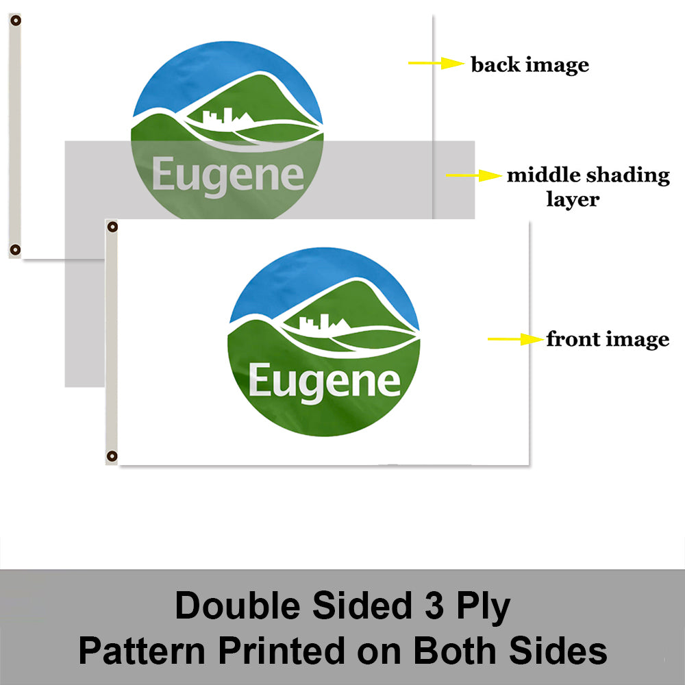 City of Eugene (Oregon, USA) Flag: 3x5ft Man Cave American Oregon Natural Livable Style Decor Banner