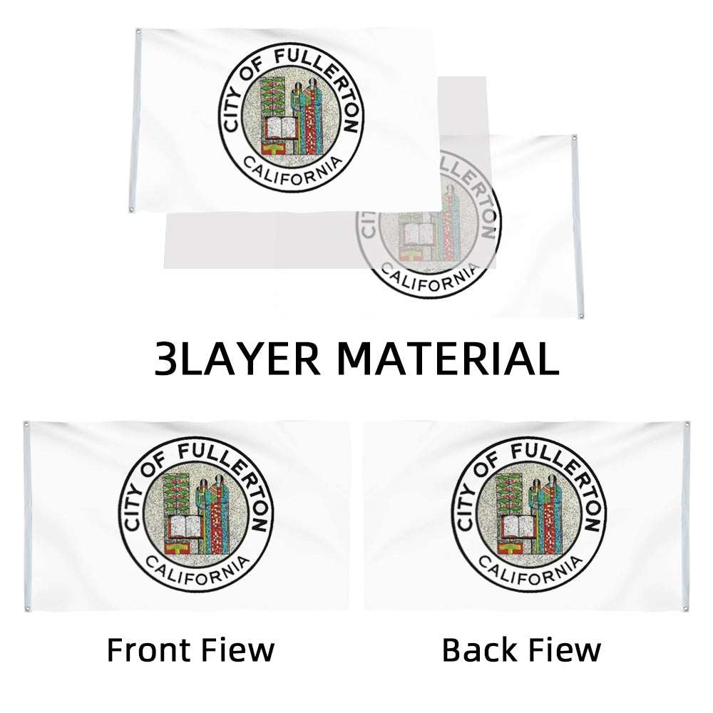 City of Fullerton (California, USA) Flag: 3x5ft Man Cave American California Humanistic Historical Style Decor Banner