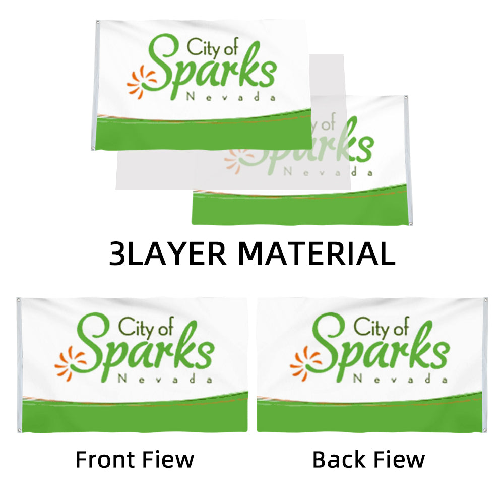 City of Sparks (Nevada, USA) Flag: 3x5ft Man Cave American Nevada Fresh Vitality Style Decor Banner