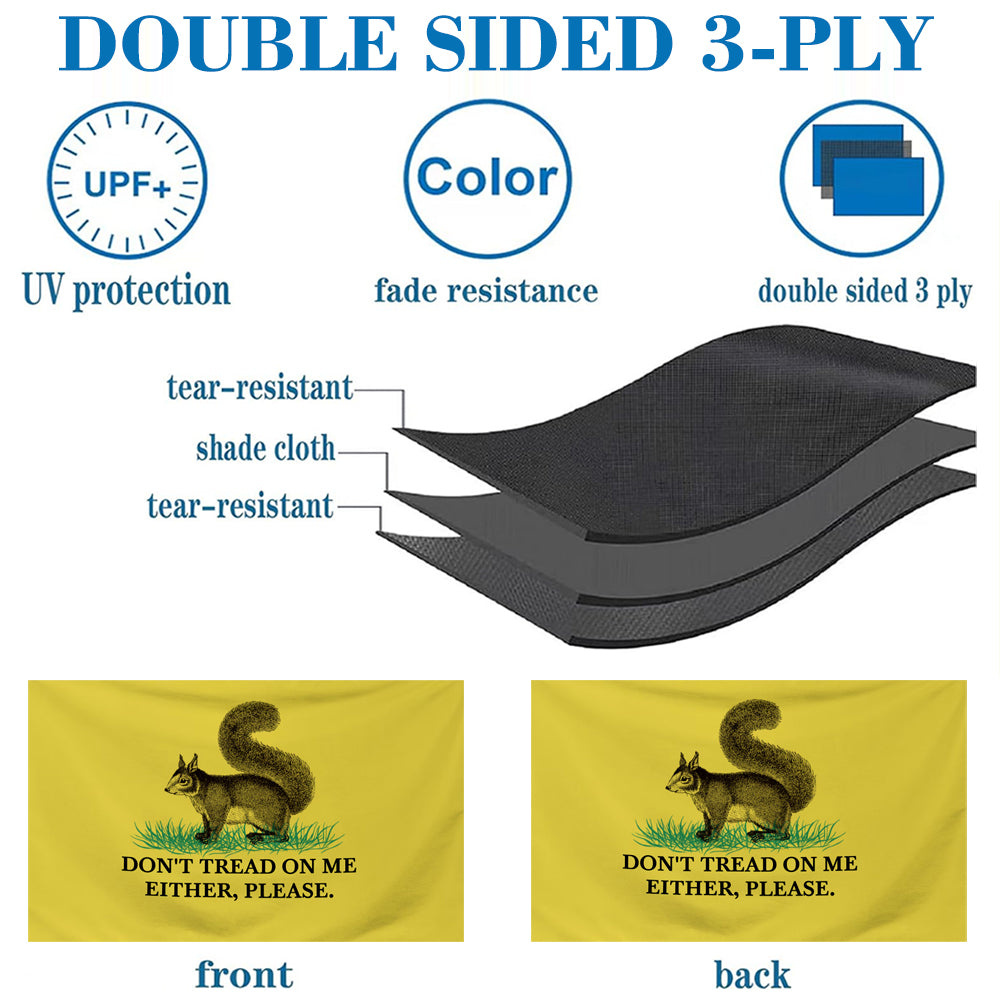 "Don't Tread On Me Either, Please (Squirrel)" Cute Gadsden flag 3x5ft banner man cave