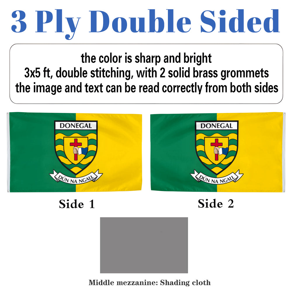 Donegal County Coat of Arms Ireland flag 3x5ft banner man cave