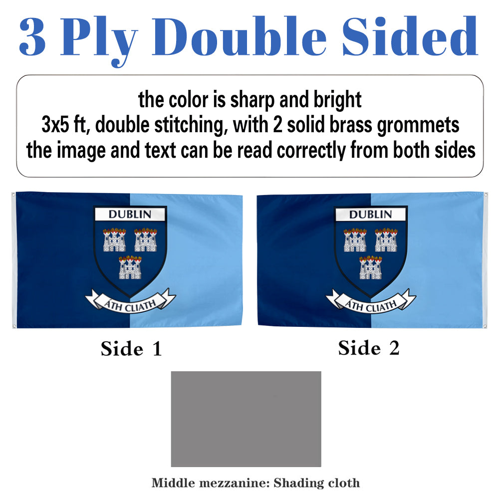 Dublin County Coat of Arms Ireland flag 3x5ft banner man cave