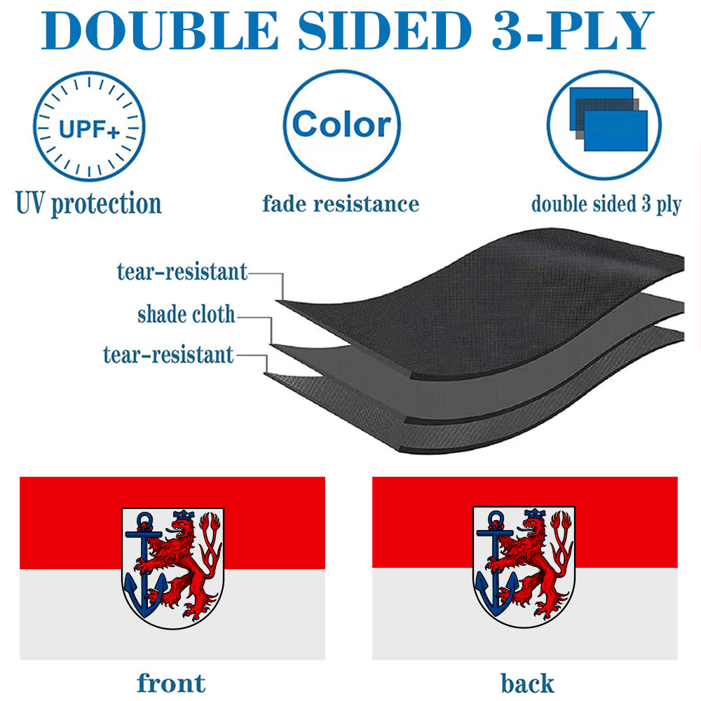 Düsseldorf (Germany) Flag: 3x5ft Man Cave German Rhine River Retro Style Decor Banner