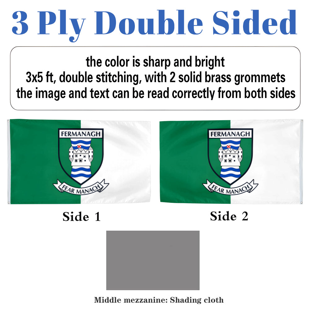 Fermanagh County Coat of Arms Ireland flag 3x5ft banner man cave