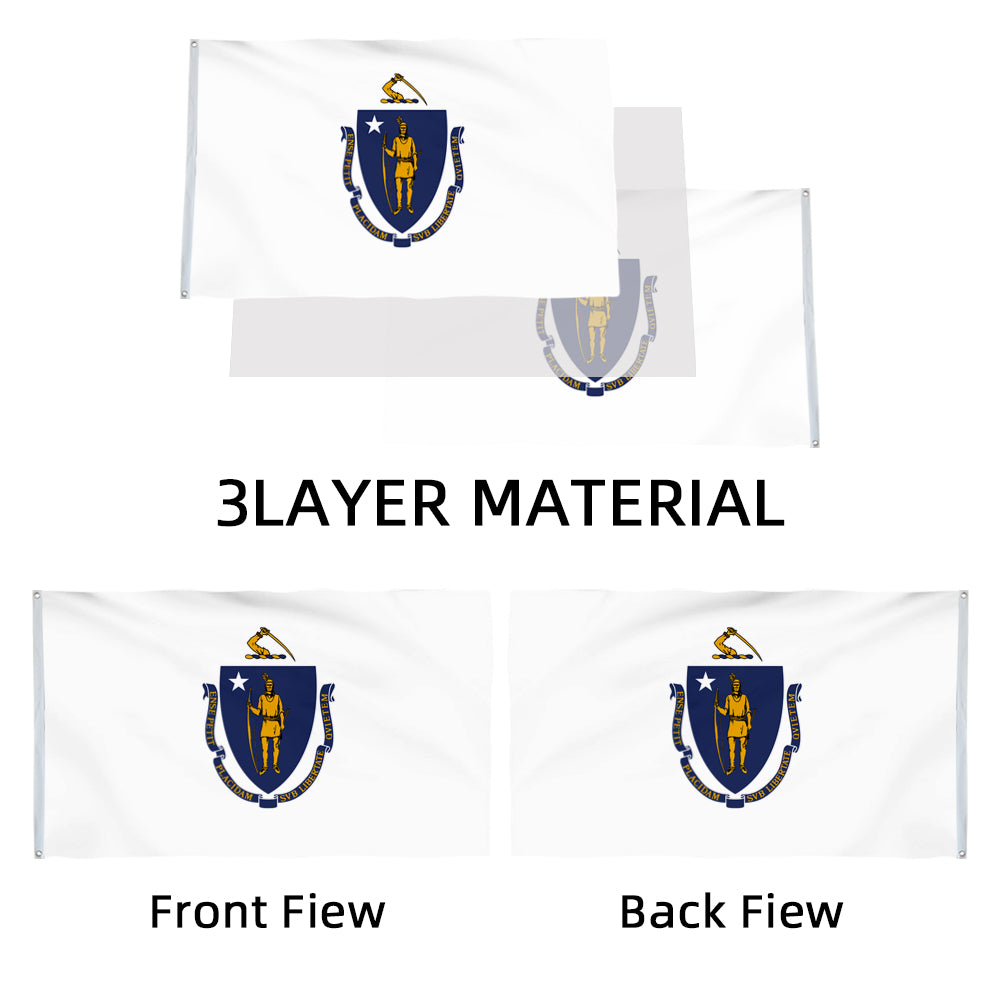 Massachusetts State flag 3x5ft banner man cave