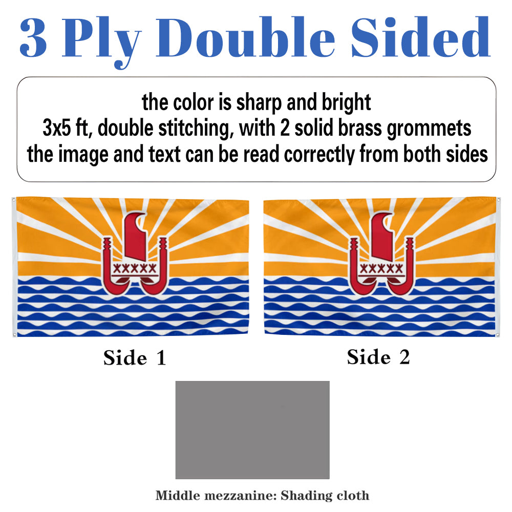 French Polynesia flag 3x5ft banner man cave