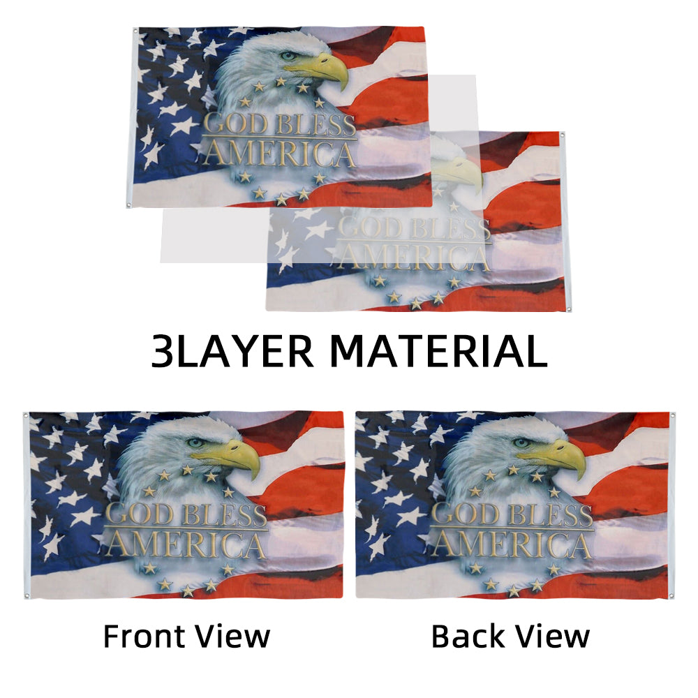 God Bless America USA Eagle flag 3x5ft banner man cave