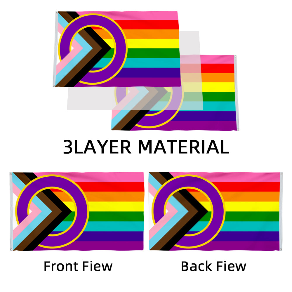 Inclusive Progressive Pride flag 3x5ft banner man cave