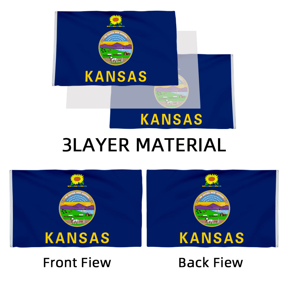 Kansas State flag 3x5ft banner man cave