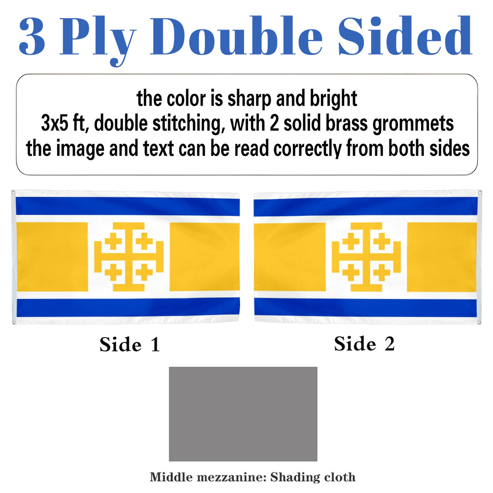 Kingdom of Jerusalem flag 3x5ft banner man cave