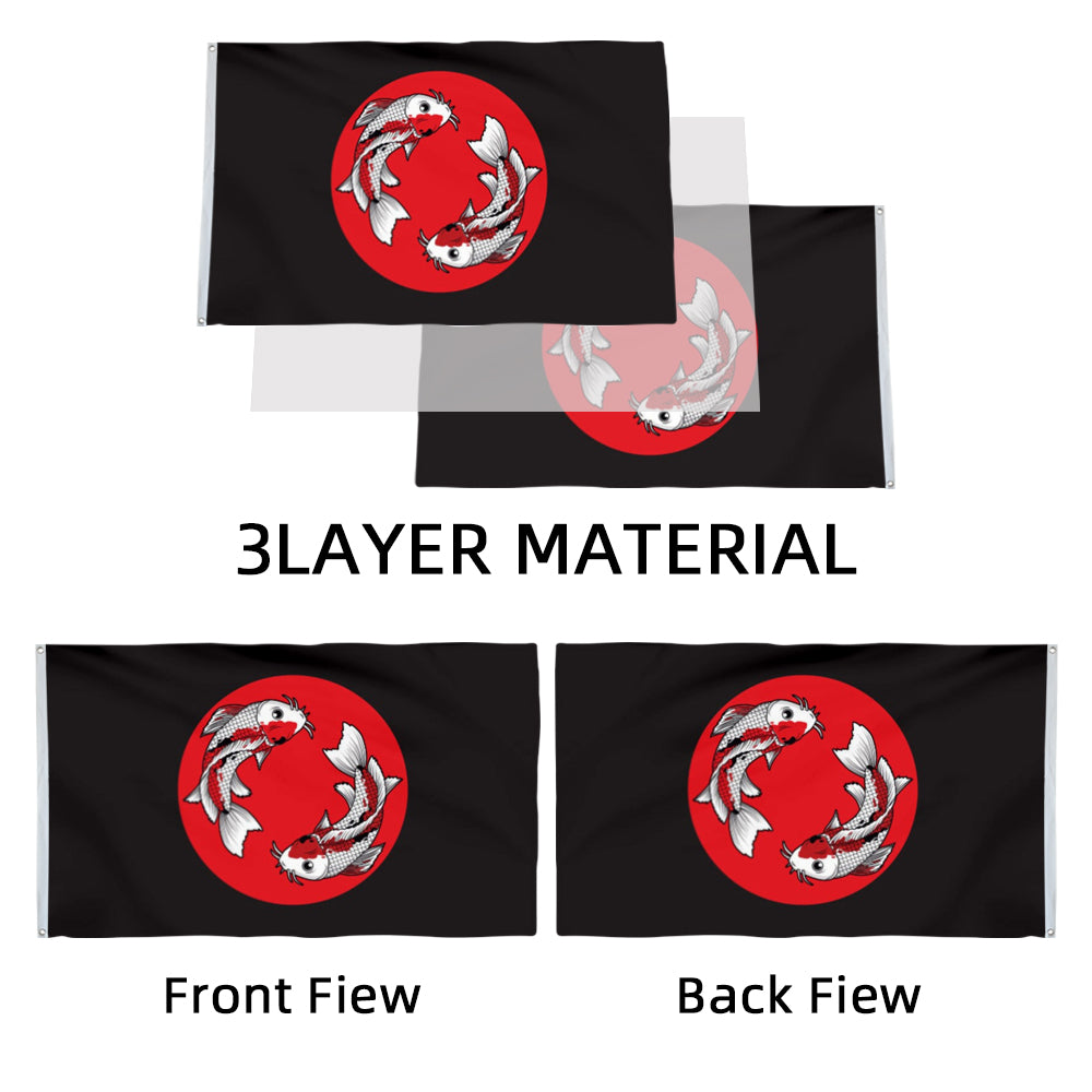 Koi Fish Yin-Yang Style flag 3x5ft banner man cave