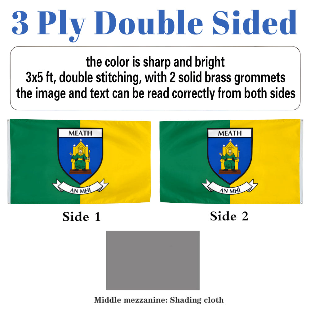Meath County Coat of Arms Ireland flag 3x5ft banner man cave