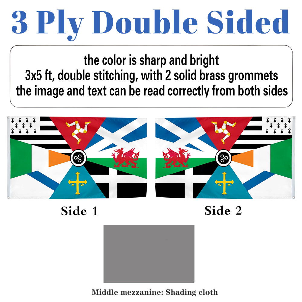 Multi Celtic flag 3x5ft banner man cave