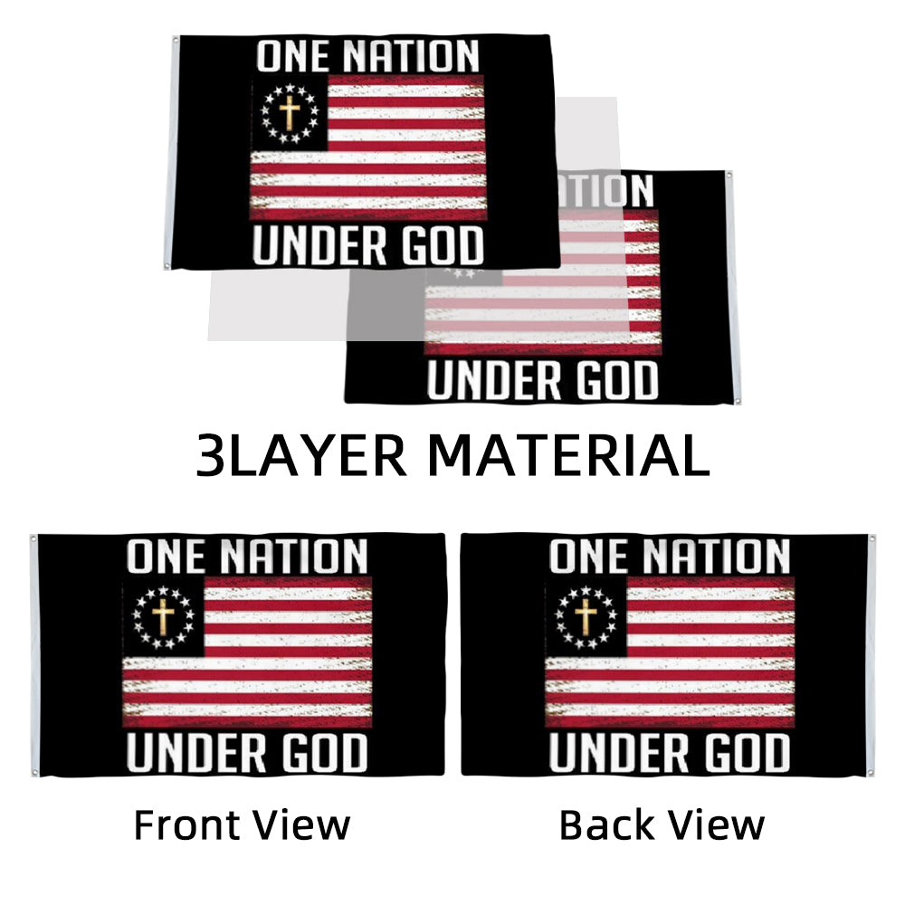 "One Nation Under God" Hope American Faith Christian Jesus Cross flag 3x5ft banner man cave 2