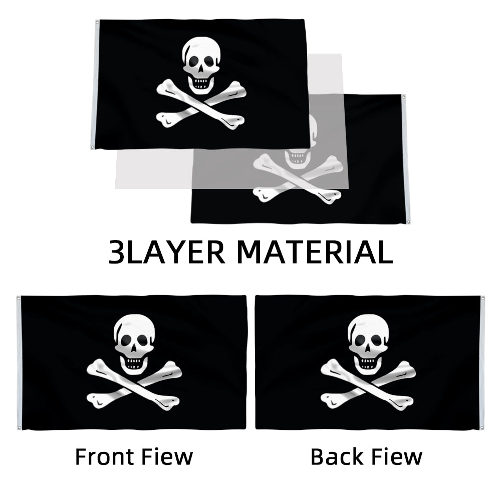 Classic Skull and Crossbones Pirate flag 3x5ft banner man cave
