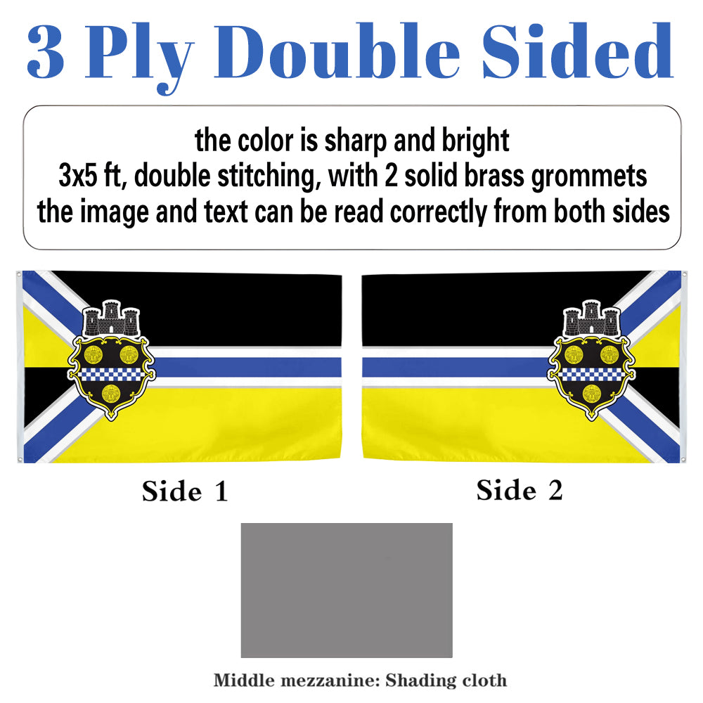 Pittsburgh City flag 3x5ft banner man cave