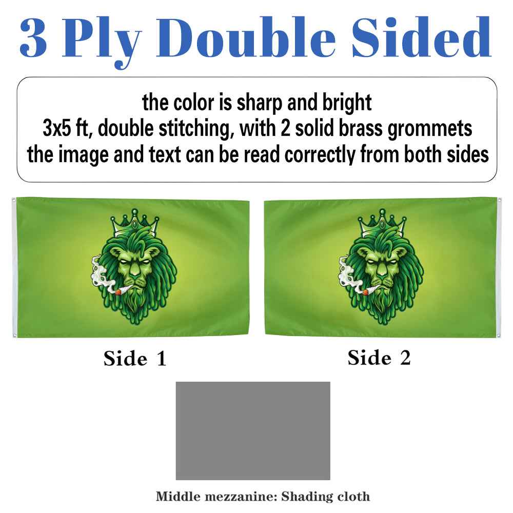 Rasta King Lion flag 3x5ft banner man cave