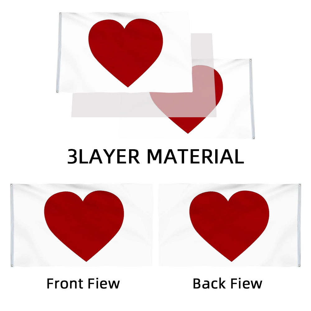 Red Heart Love flag 3x5ft banner man cave
