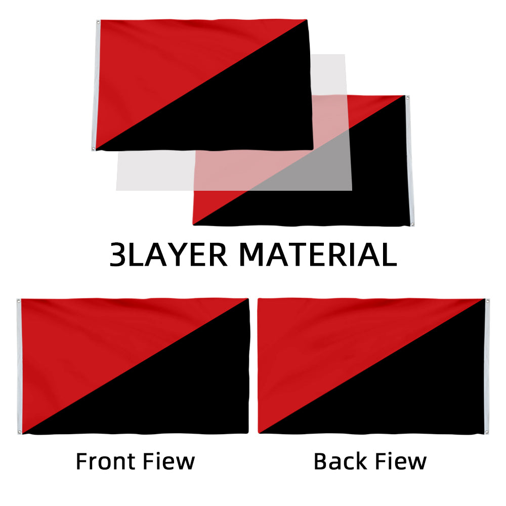 Red and Black Anarchist flag 3x5ft banner man cave