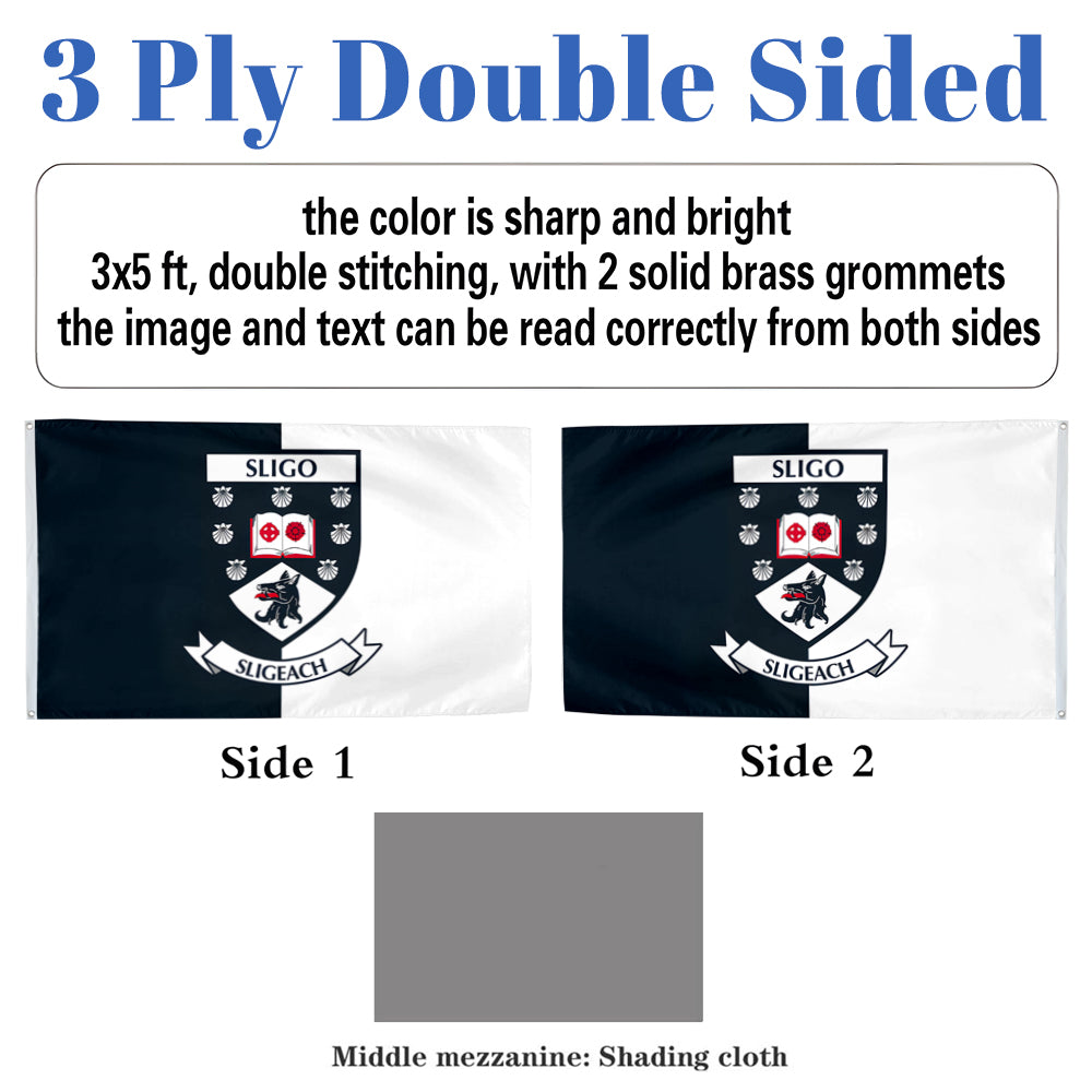 Sligo County Coat of Arms Ireland flag 3x5ft banner man cave