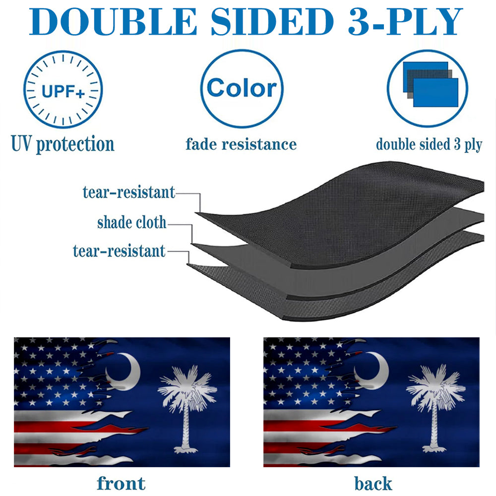 South Carolina and American flag 3x5ft banner man cave
