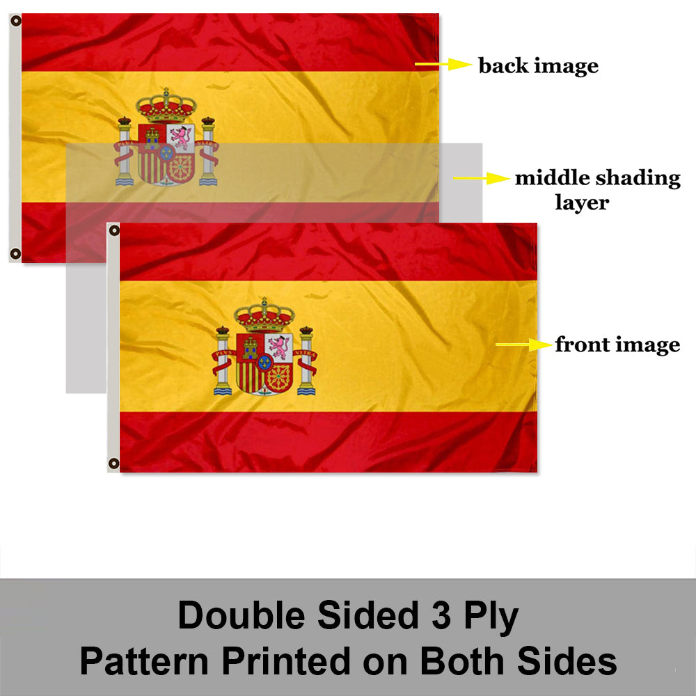 Spain National Flag: 3x5ft Man Cave Iberian Culture-Style Banner