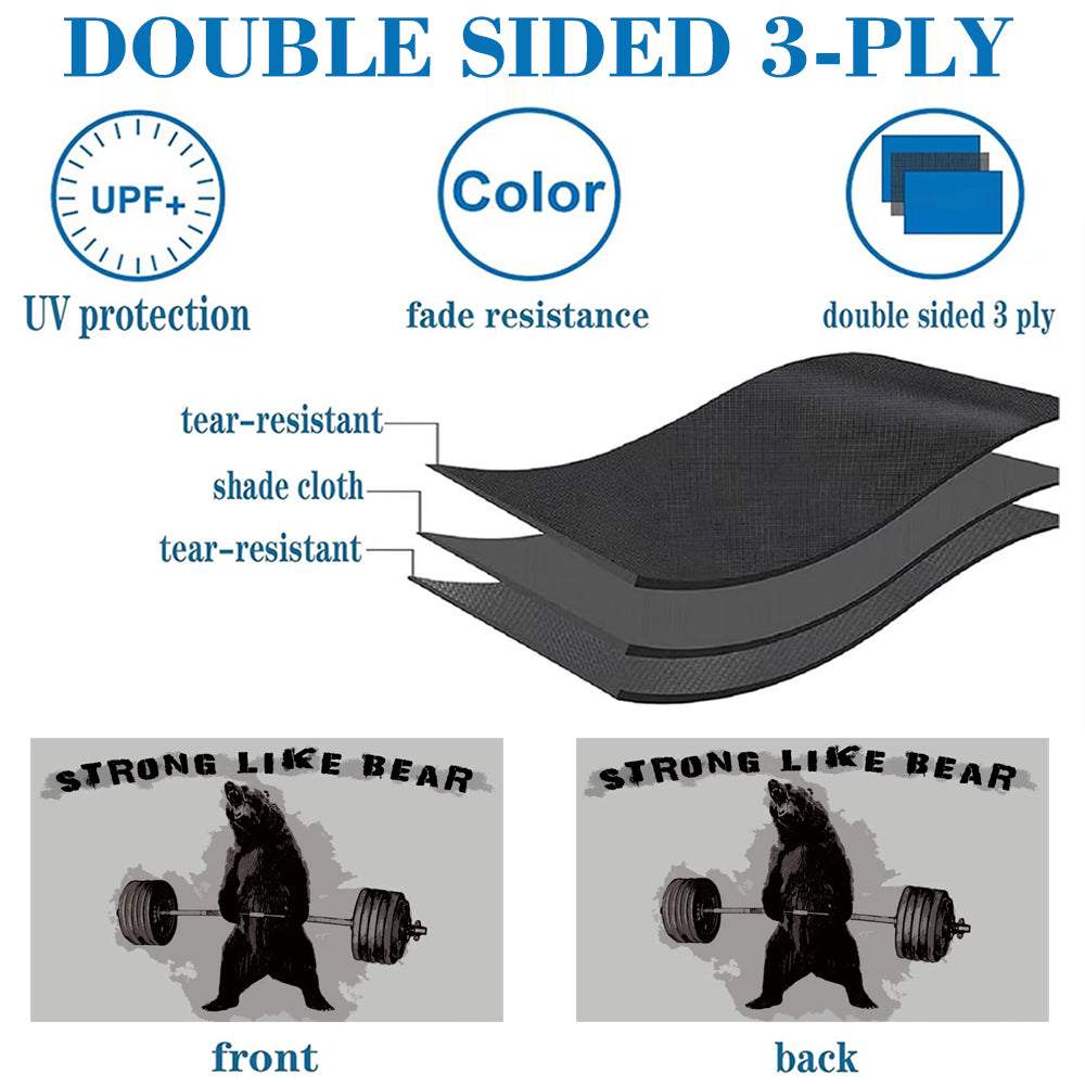 "Strong Like Bear" Deadlifting Fun Gym flag 3x5ft banner man cave