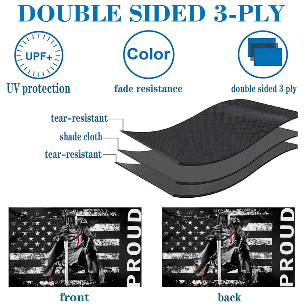 Templar Knights Black American flag 3x5ft banner man cave