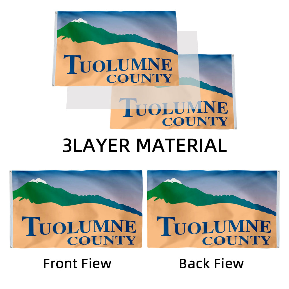 Tuolumne County, California Theme Flag: 3x5ft Man Cave California Regional Culture-Style Banner