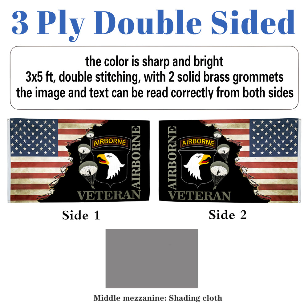 101st Airborne Military Veteran flag 3x5ft banner man cave